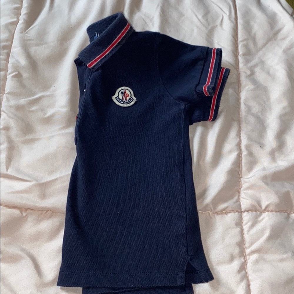 Blue toddler moncler shirt